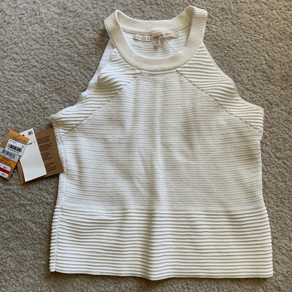 BRAND NEW RACHEL Rachel Roy knit white tank top